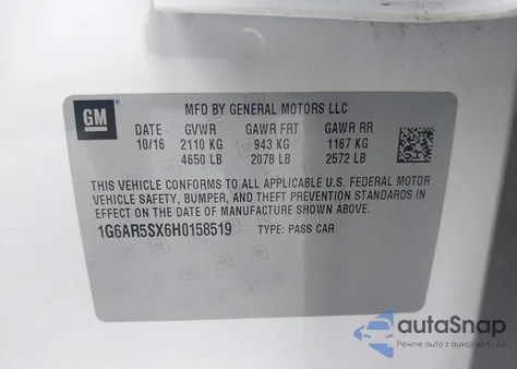 2017 Cadillac Cts Luxury from USA, damaged, VIN 1G6AR5SX6H0158519